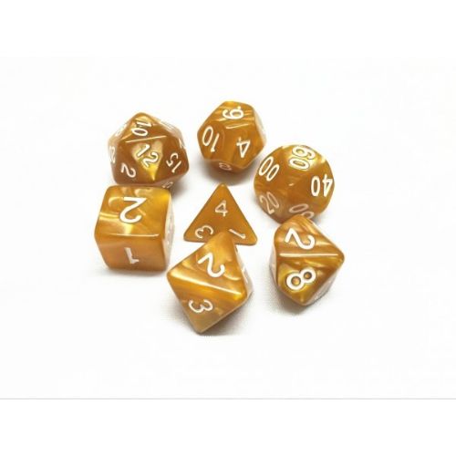 Golden Marble Roleplaying Dice Set ideal for DND